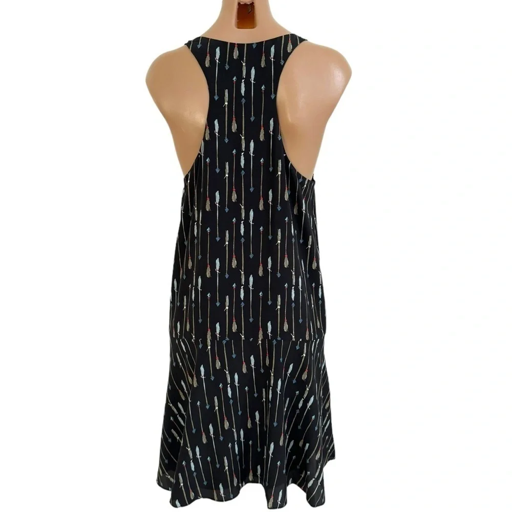 Joie Arianna Arrow Print Silk Shift Dress | Size M - Picture 5 of 8